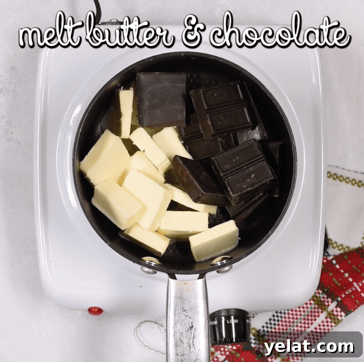 Chewy Chocolate Crinkle Cookies Recipe for Perfectly Soft Centers 4 butter and chopped chocolate melting in saucepan