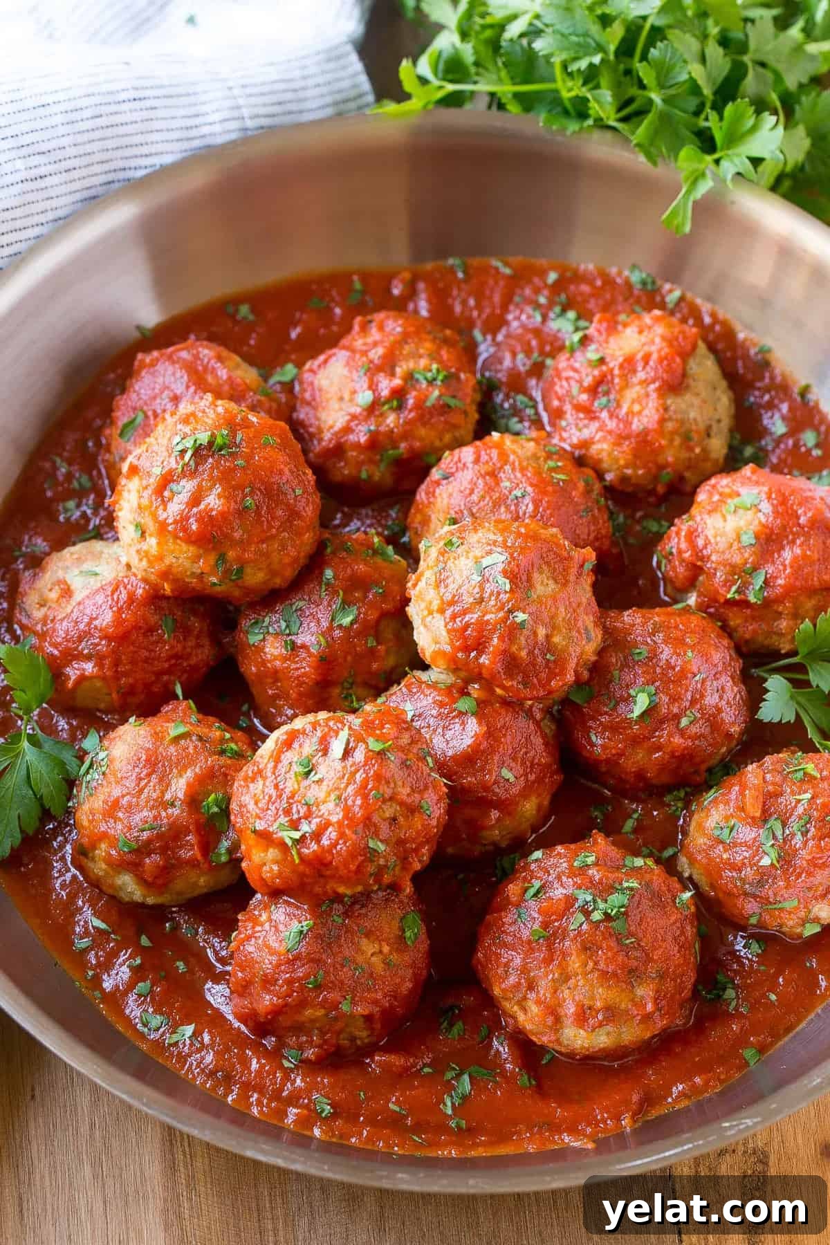 Italian Baked Turkey Meatballs with Herbed Tomato Sauce 2 italian turkey meatballs