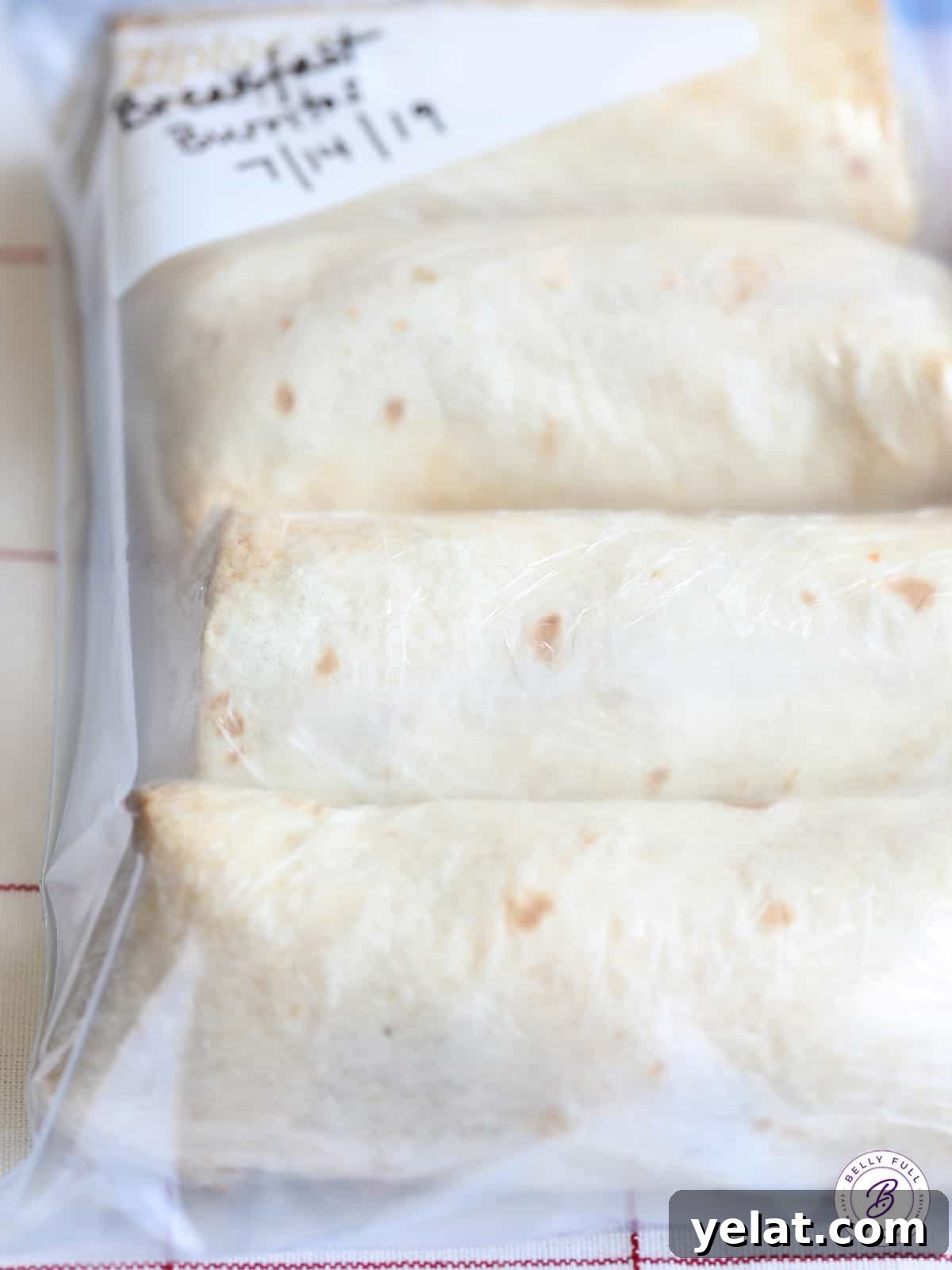burritos in plastic freezer bag