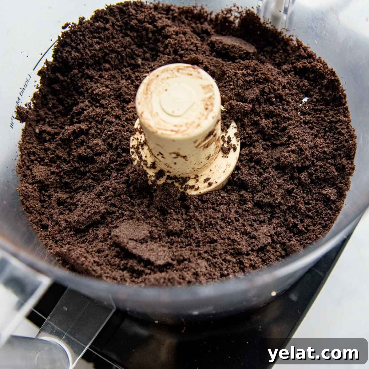 Ultra-Cream Gluten-Free Oreo Cheesecake Recipe 3 crushed Oreos in a food processor