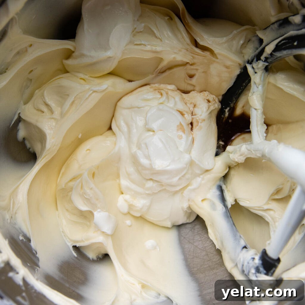 Ultra-Cream Gluten-Free Oreo Cheesecake Recipe 5 cheesecake filling mixture being mixed