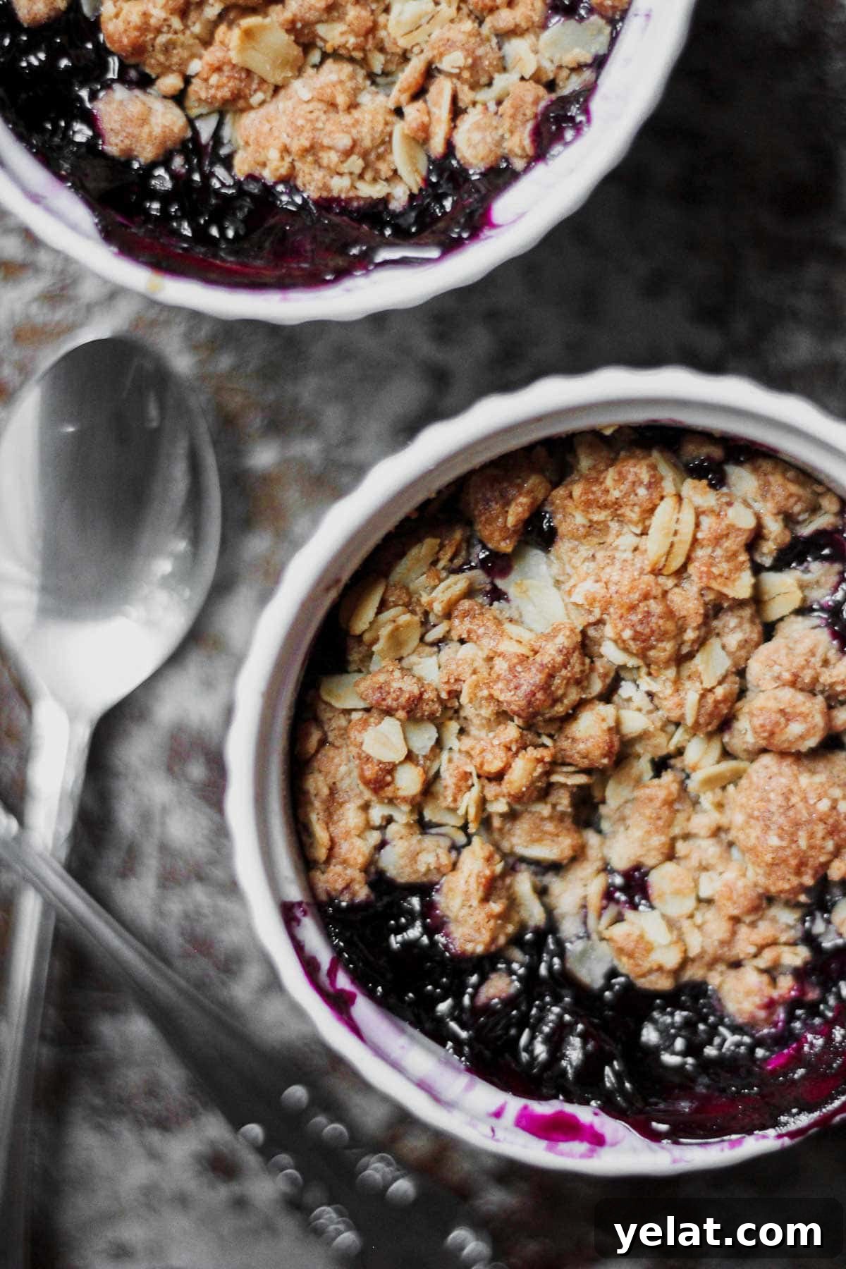 Gluten-Free Blueberry Crisp with Oat Topping 3 small batch blueberry crumble recipe for baking blog