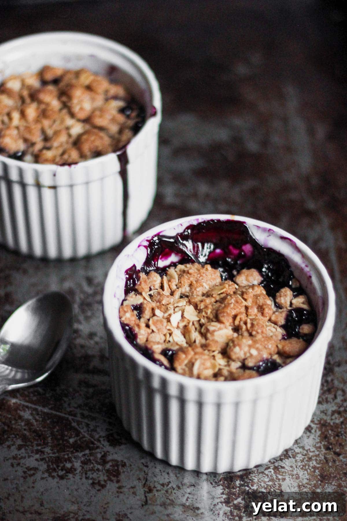 Gluten-Free Blueberry Crisp with Oat Topping 4 easy blueberry crumble recipe for two