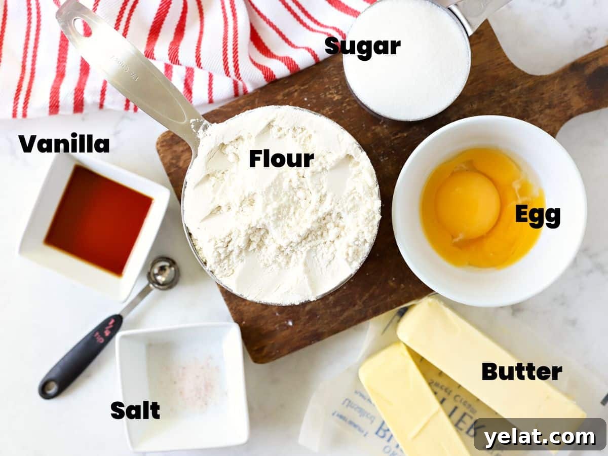 Classic Old-Fashioned Butter Cookies Recipe 5 Ingredients to make butter cookies.