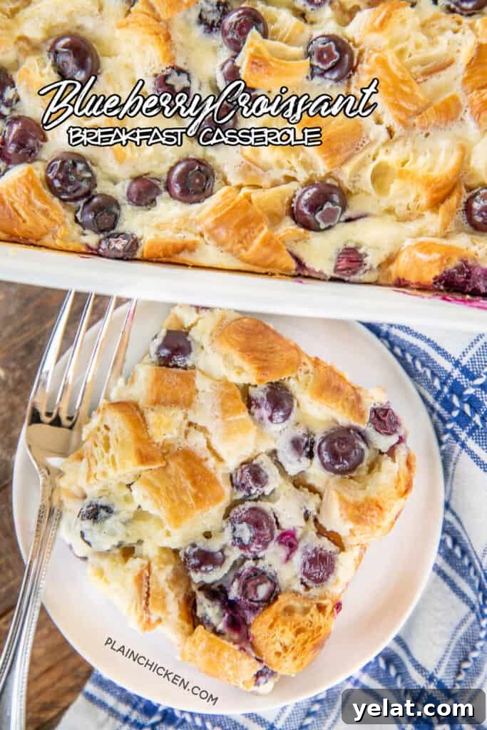 blueberry croissant breakfast casserole