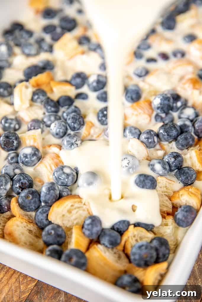 blueberry croissant breakfast casserole