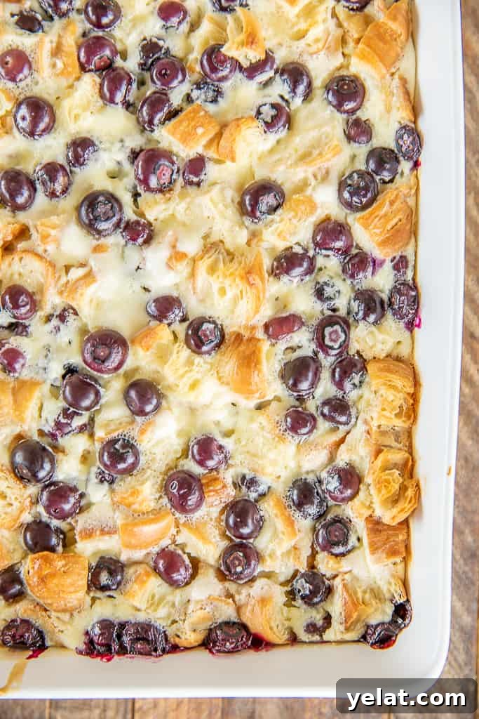 blueberry croissant breakfast casserole