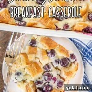 blueberry croissant breakfast casserole