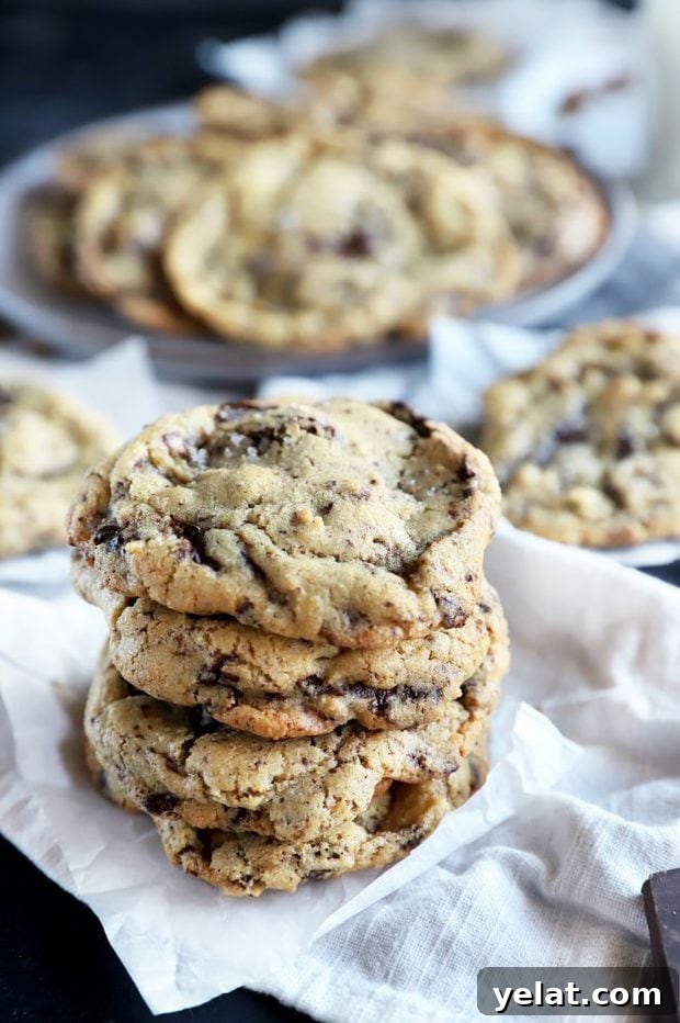 Sea Salt Pistachio Dark Chocolate Cookies Recipe 6 Side photo of cookies in a pile