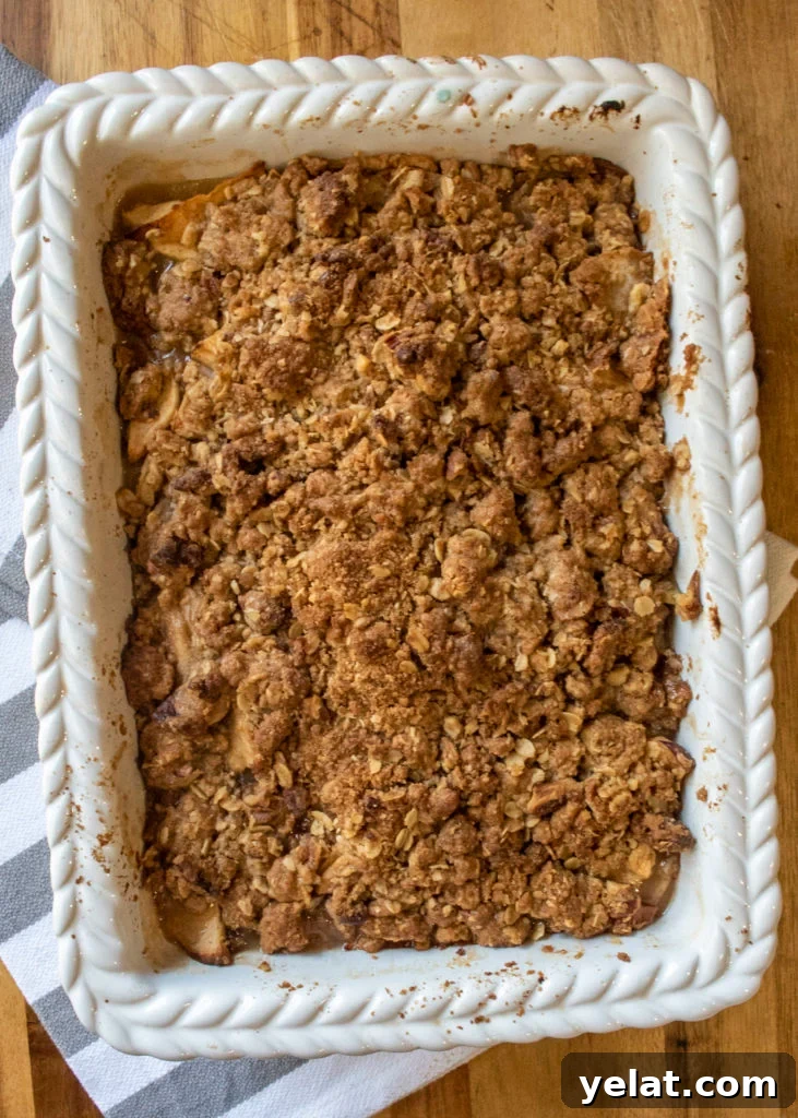 pan of apple crisp