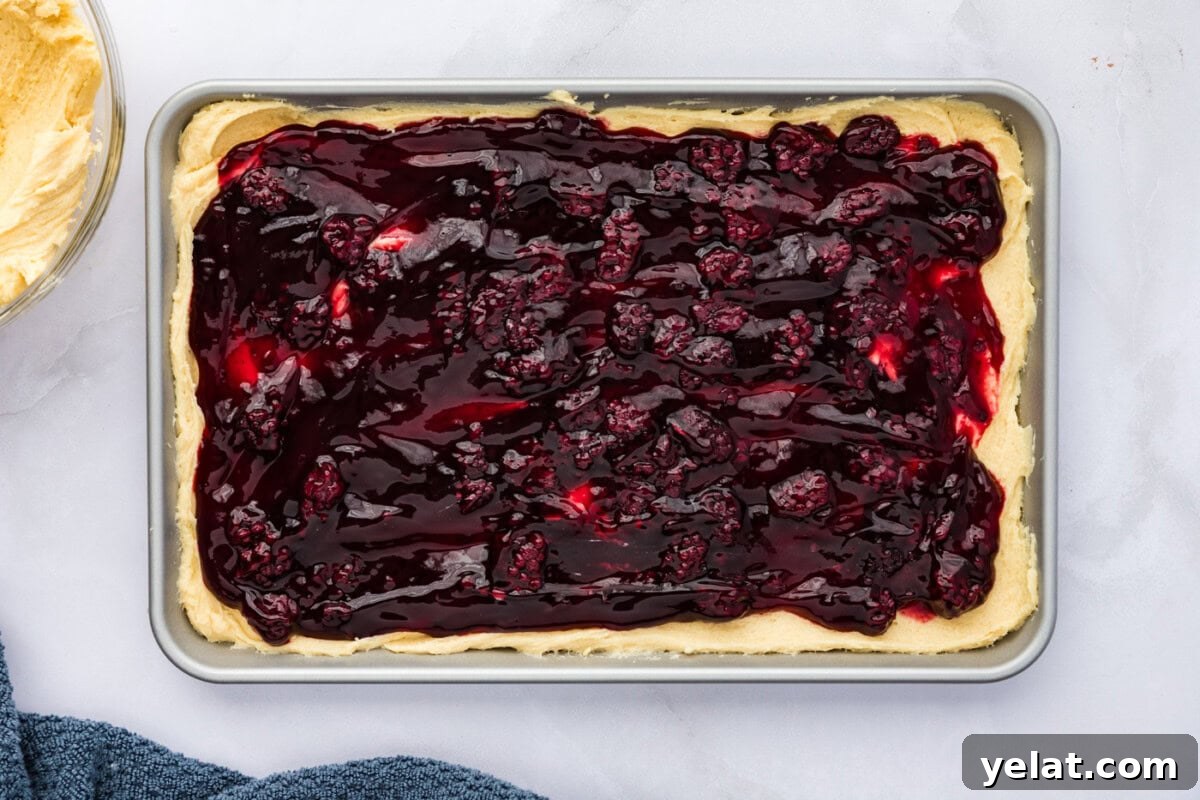 Irresistible Blackberry Pie Squares Recipe for Summer Gatherings 10 blackberry pie filling spread over cookie dough base