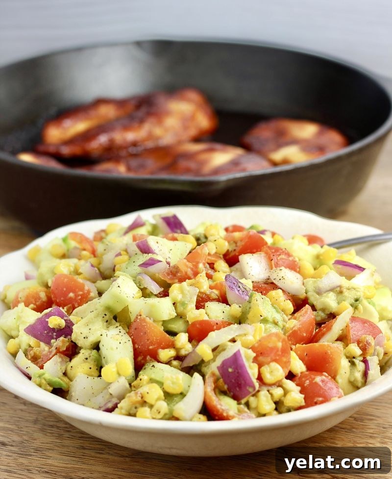 Grilled BBQ Chicken, Avocado & Tomato Summer Salad 3 bbq chicken avocado tomato salad kitchen gone rogue