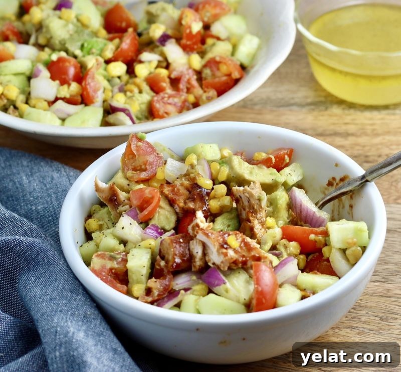 Grilled BBQ Chicken, Avocado & Tomato Summer Salad 5 bbq chicken avocado tomato salad