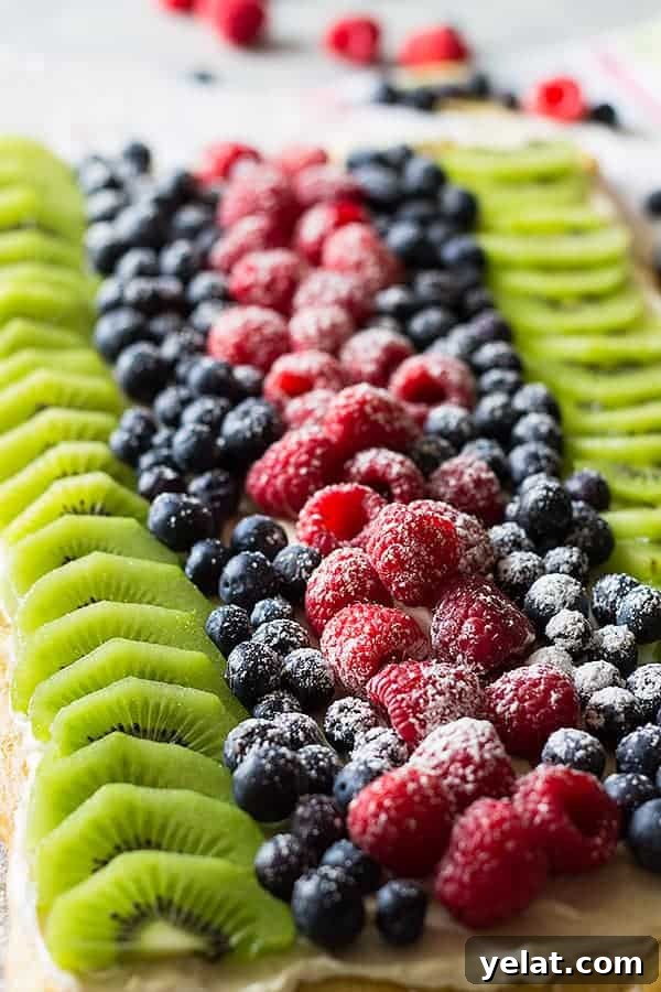 Fresh Fruit Pizza Recipe: Creamy No-Bake Dessert Pizza 4 This Easy Fruit Pizza makes a great appetizer or dessert. It's quick and simple and filled with delicious fruit!