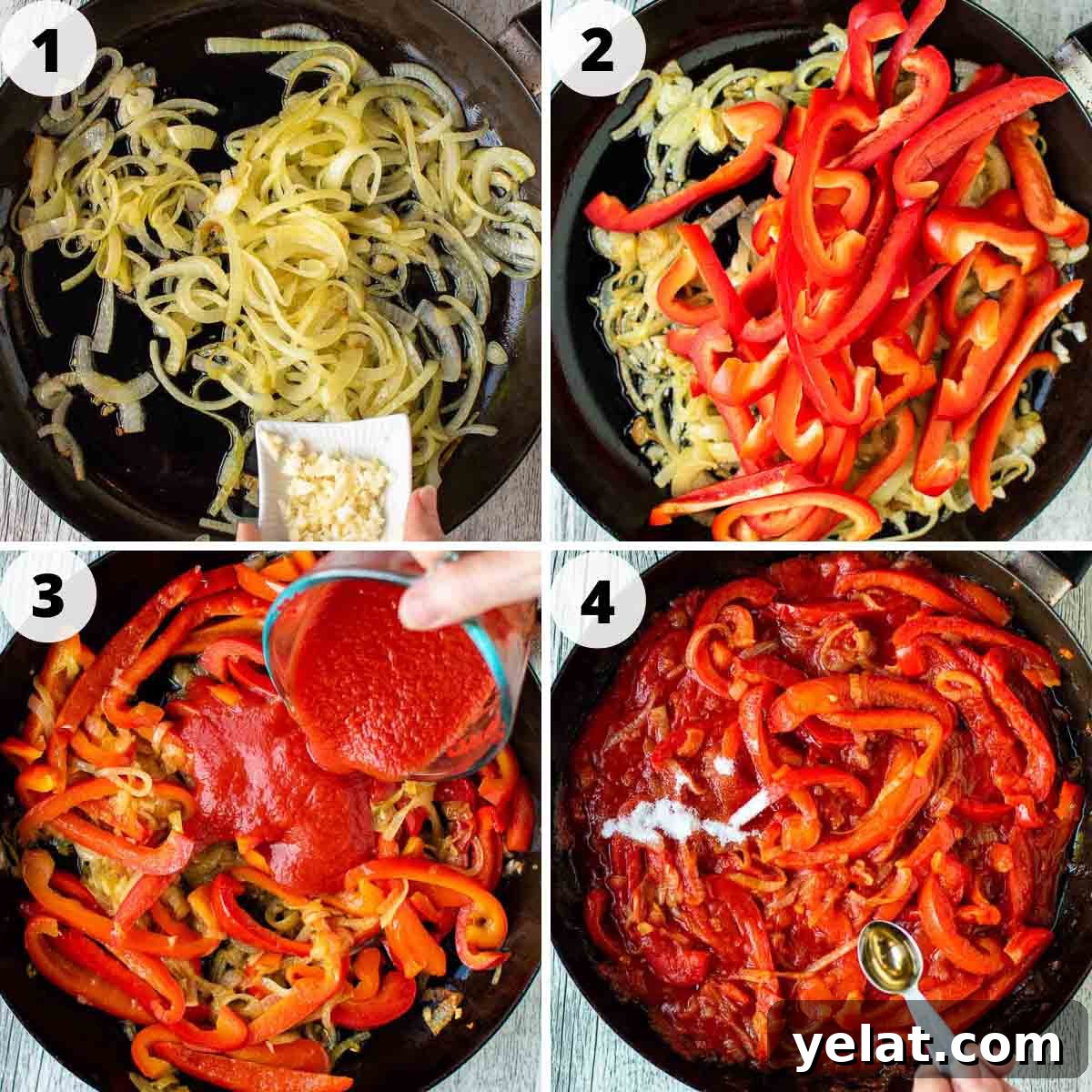 Authentic Italian Peperonata Recipe – Sweet Pepper Stew 4 Four-step instructions for how to make this recipe.