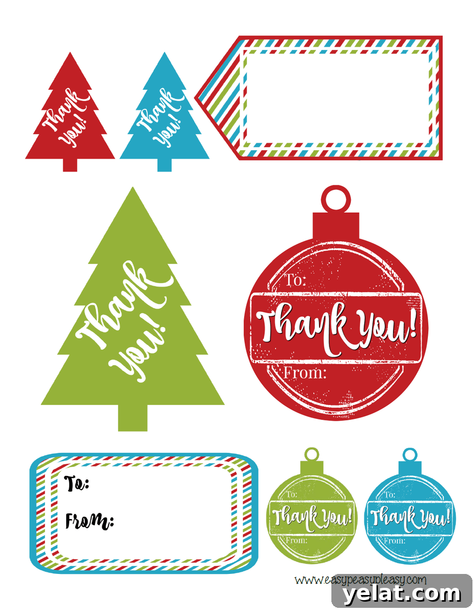 Printable Holiday Hostess Gift Tags — Free Downloadable Pack 2 Free Printable Holiday Hostess Thank You Gift Tags