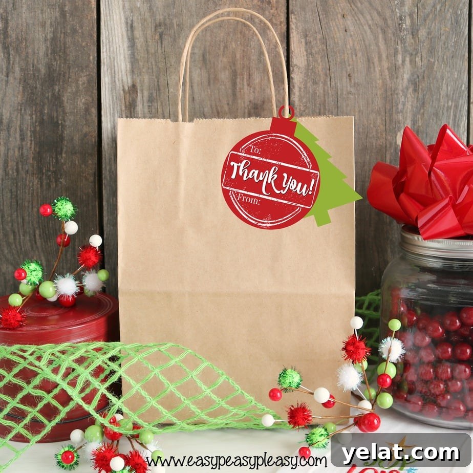 Printable Holiday Hostess Gift Tags — Free Downloadable Pack 4 Easy Free Printable Holiday Hostess Gift Tags from easypeasypleasy.com