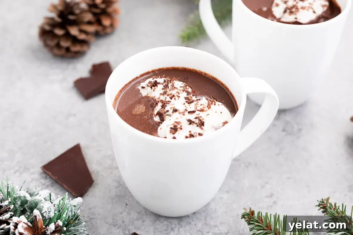 Nutritious Hot Chocolate Recipe for Cozy Winter Nights 3 hot chocolate served with whipped topping