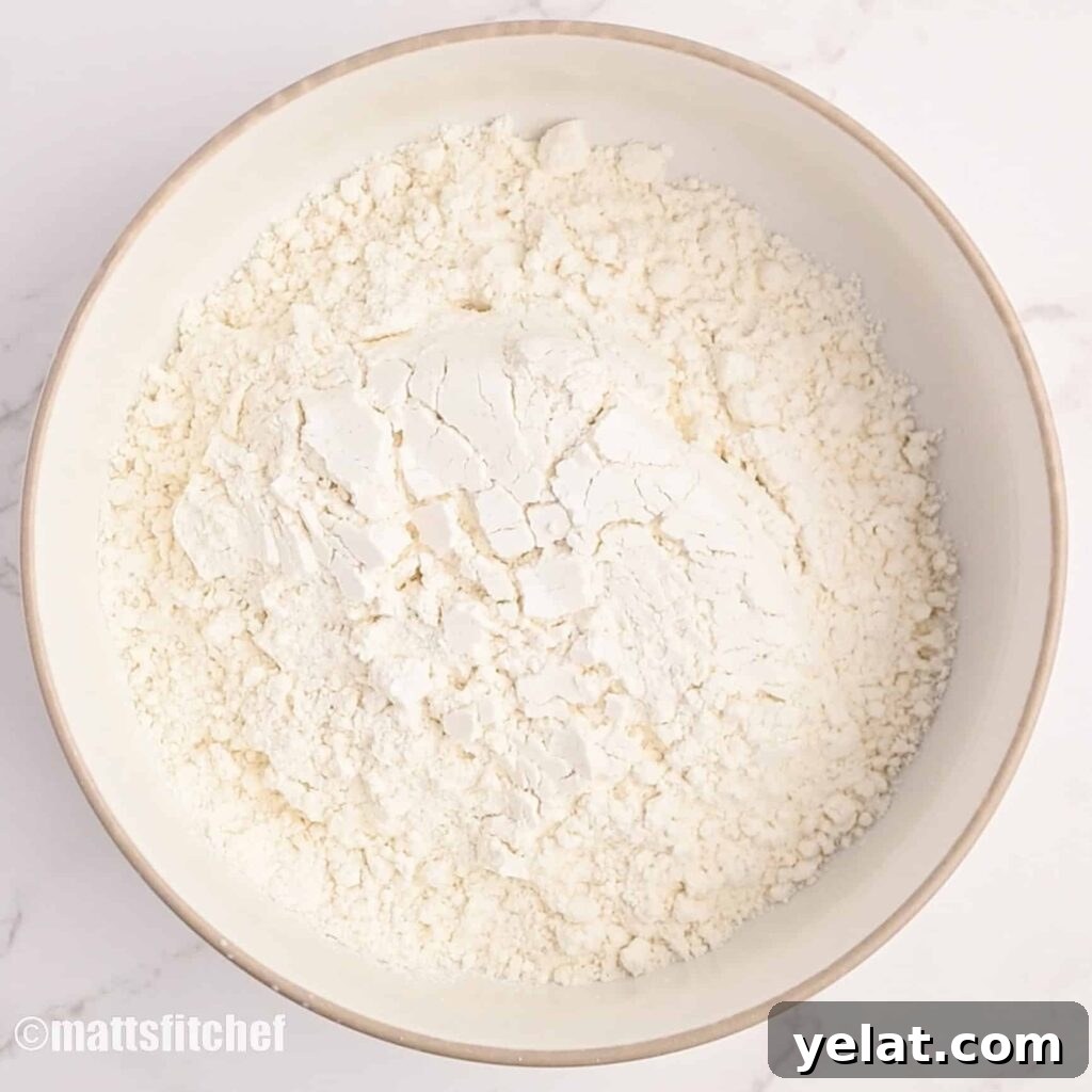 Combine flour and baking powder