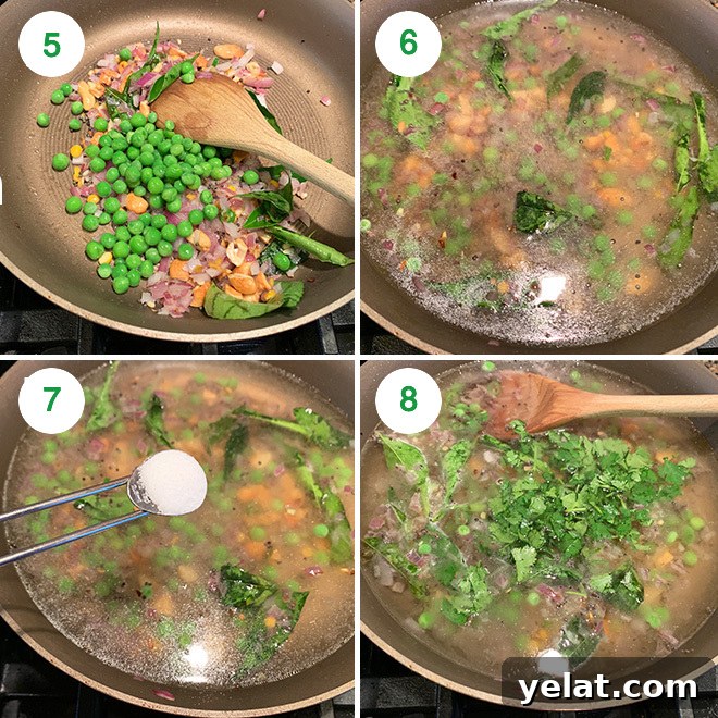 step by step pictures of making sooji-rava upma 