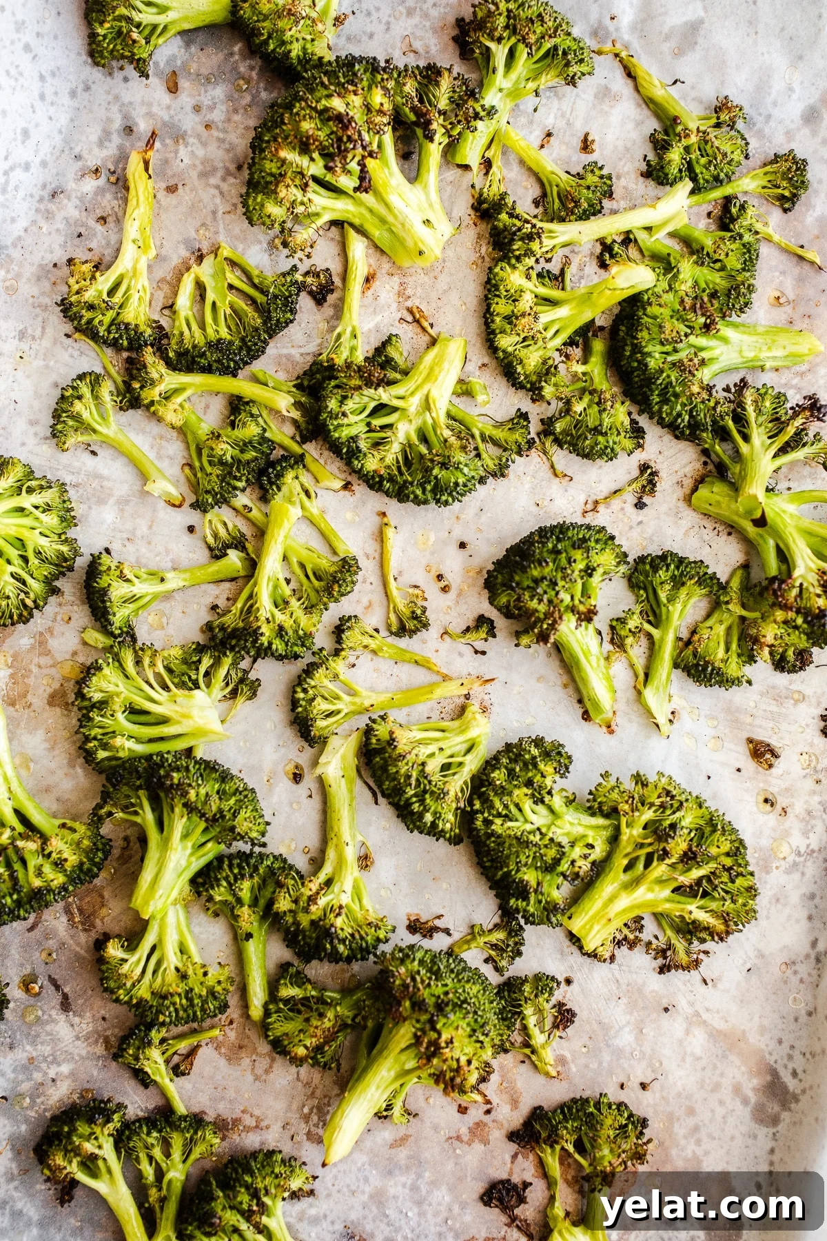 Creamy White Bean Pasta with Garlic and Herbs 4 Roasted broccoli on a sheet pan.