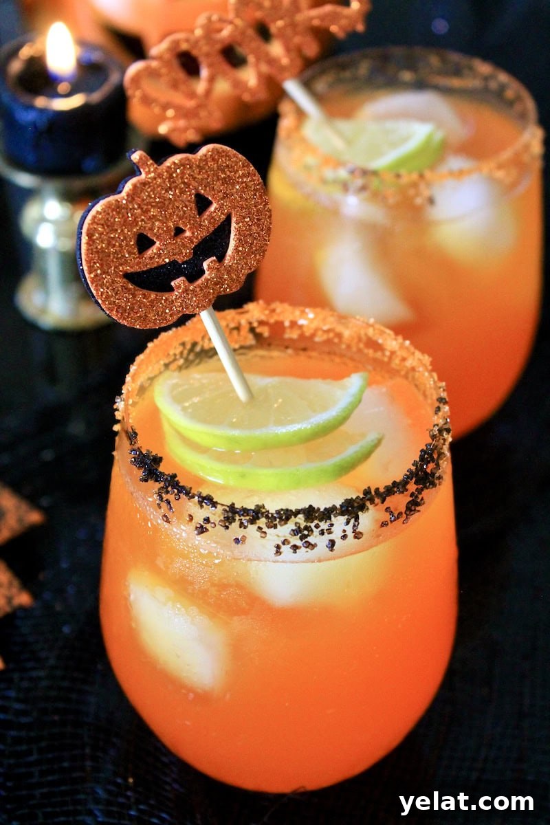 Spooky Orange Fizz Halloween Cocktail with Vodka 2 orange halloween drinks with vodka