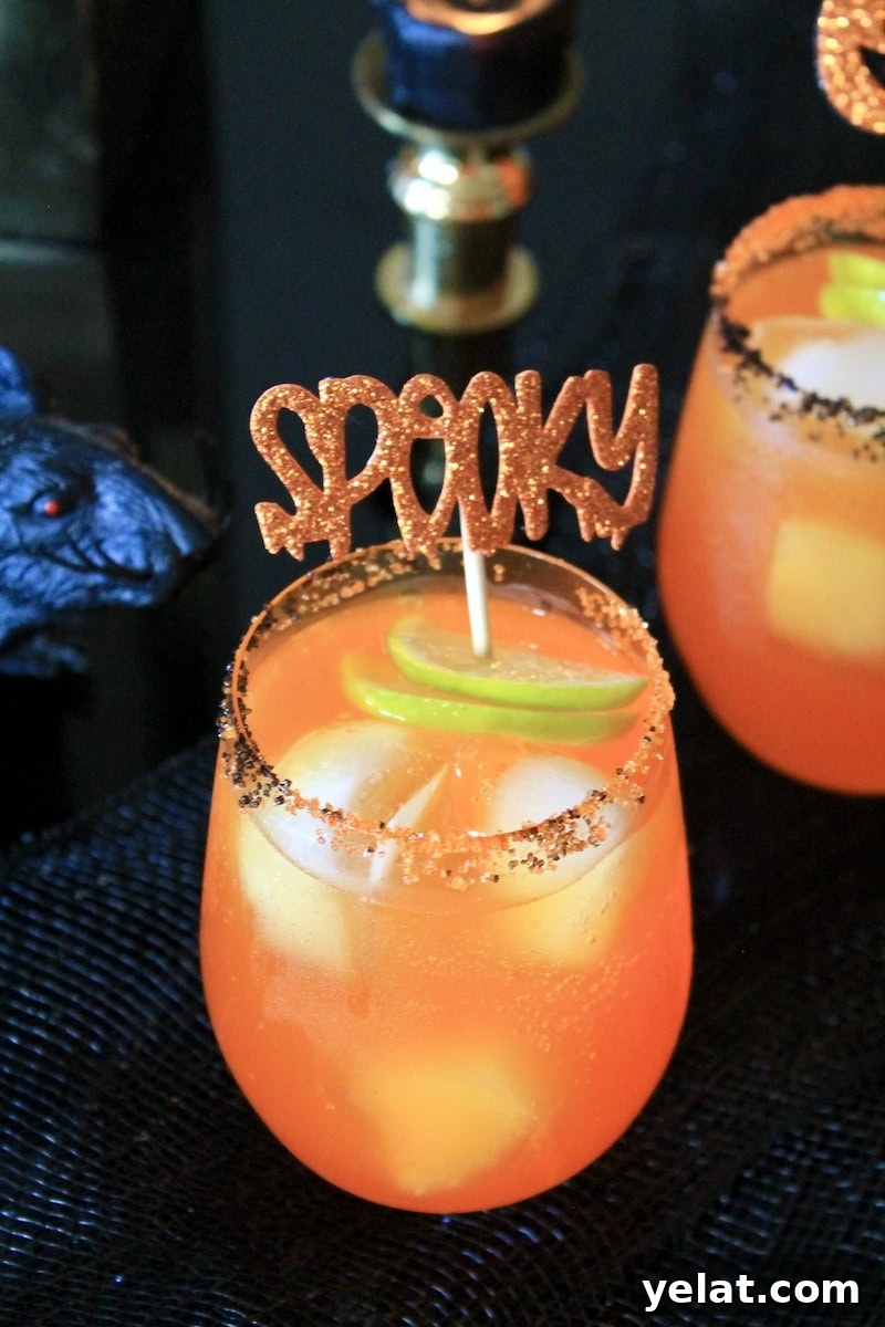 Spooky Orange Fizz Halloween Cocktail with Vodka 3 orange vodka halloween drink