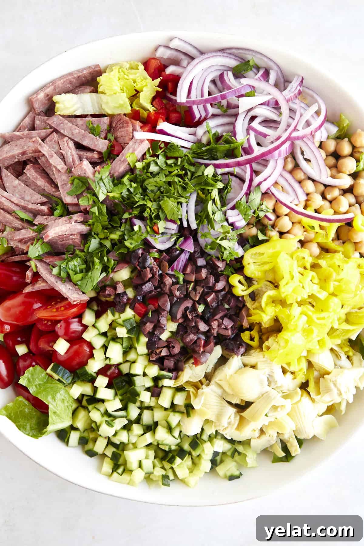 Authentic Italian Chopped Salad Recipe with Zesty Vinaigrette 3 Ingredients for an Italian chopped salad