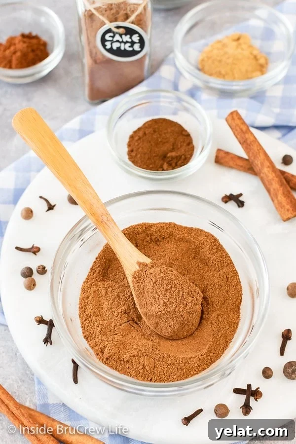 An overhead picture of a glass bowl filled with a spice blend.