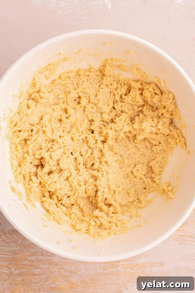 Unsalted butter and granulated sugar creamed together with a hand mixer.