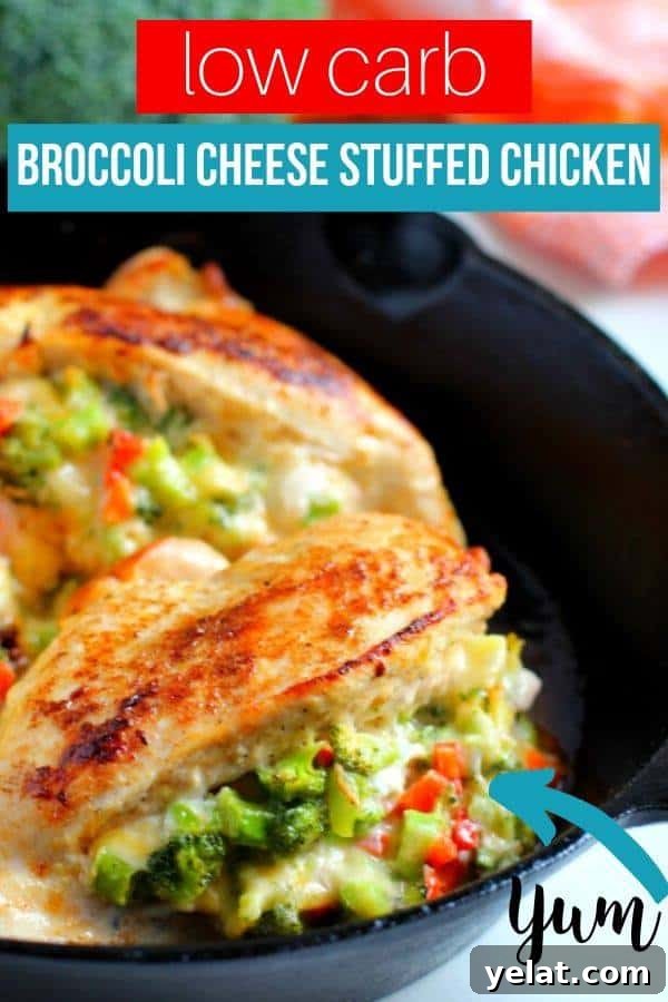 Broccoli & Cheese Stuffed Chicken Breasts: Juicy Baked Recipe 11 Broccoli and Cheese Stuffed Chicken Breast Pinterest image