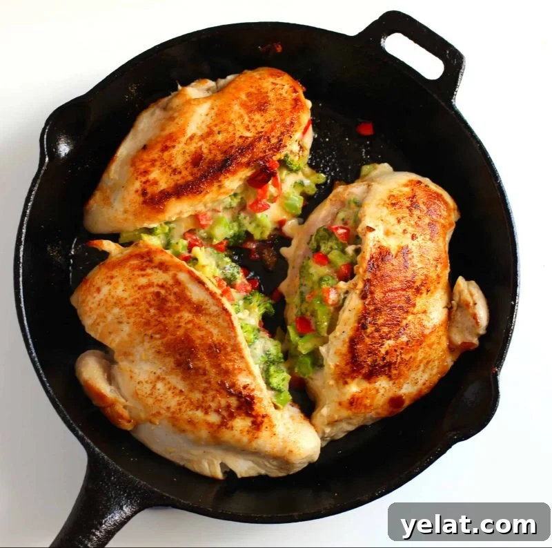 Broccoli & Cheese Stuffed Chicken Breasts: Juicy Baked Recipe 7 Pan fry chicken breasts before cooking in the oven.