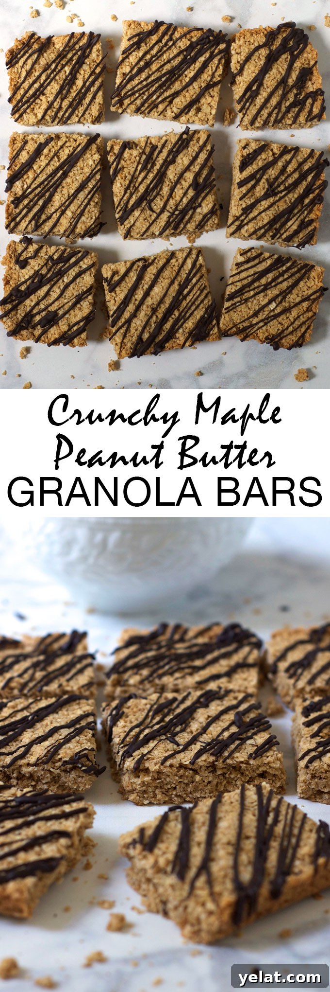 These extra crispy and crunchy maple peanut butter granola bars are gluten-free and made with simple, real food ingredients. The perfect healthy breakfast or snack!