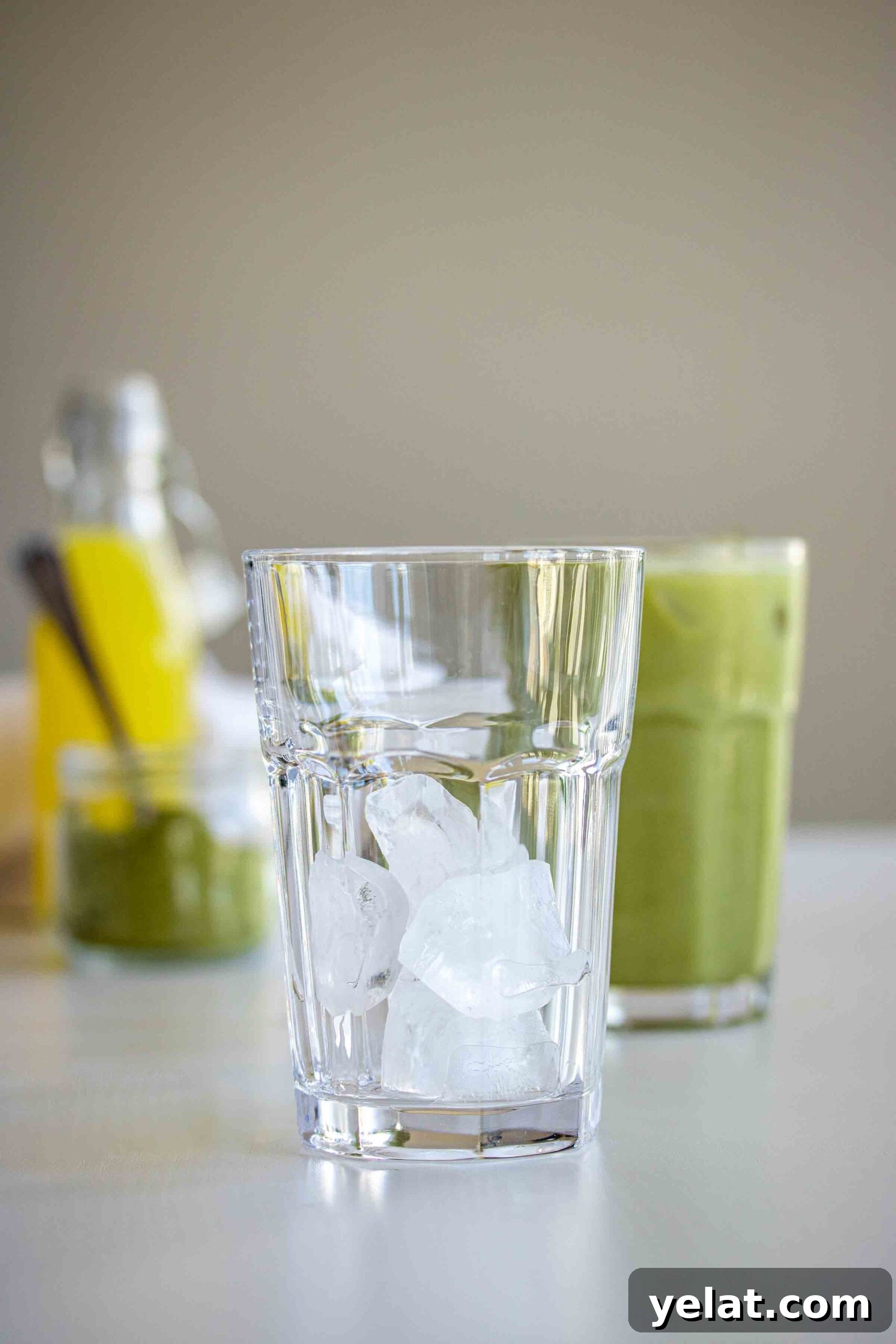 A glass full of ice