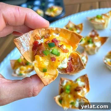 Jalapeno popper wonton cups appetizer.