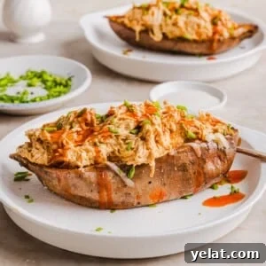 Hearty White Bean and Chicken Soup with Garlic and Herbs 13 Buffalo chicken sweet potato boats in the slow cooker