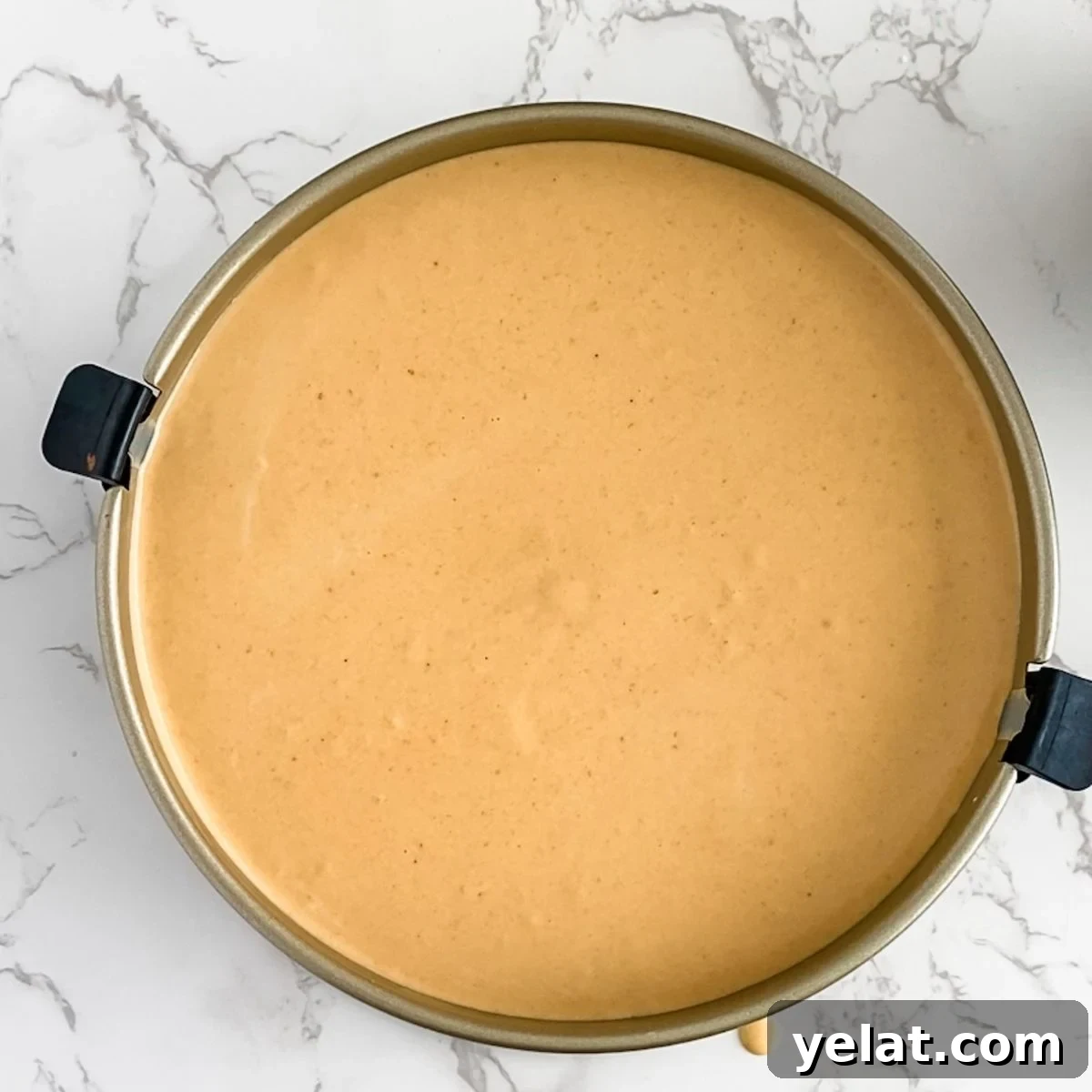Paula Deen’s Pumpkin Cheesecake Recipe: Southern-Style Dessert Guide 9 pumpkin cheesecake filling in a springform pan.