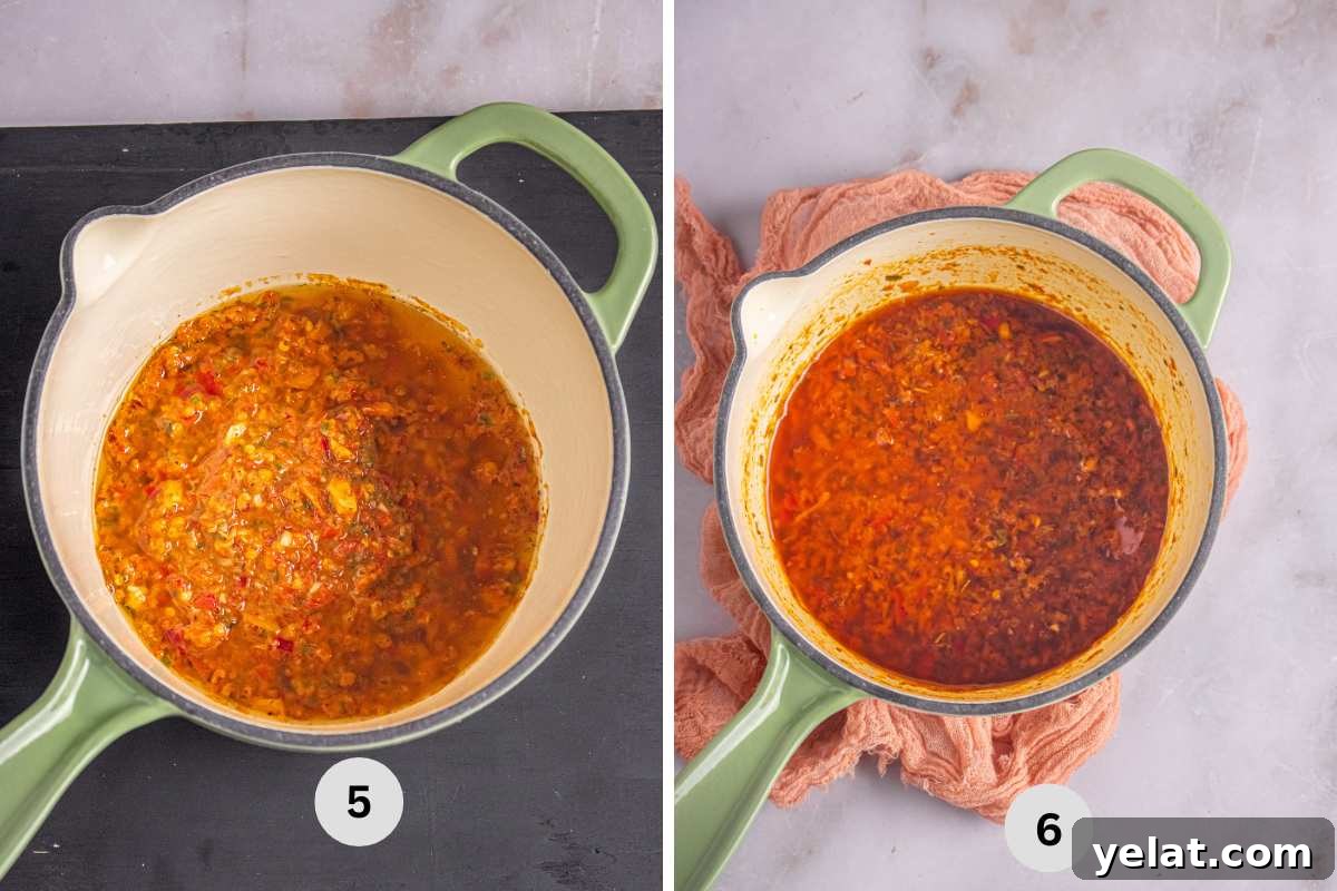 Peri-Peri Chicken Recipe: Spicy Portuguese Grilled Chicken Tutorial 7 Simmering the piri piri sauce in a saucepan.