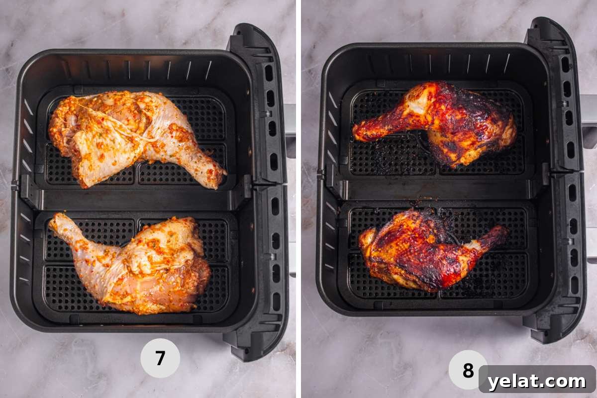 Peri-Peri Chicken Recipe: Spicy Portuguese Grilled Chicken Tutorial 8 Air frying the whole chicken thighs.