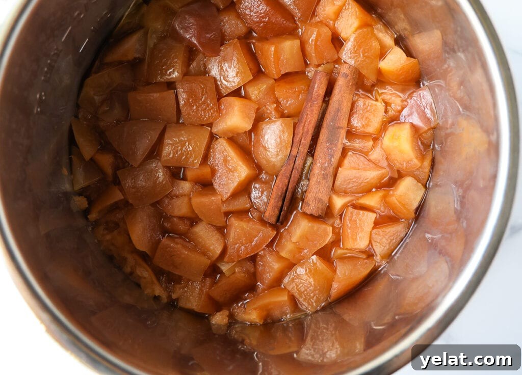 Apples after pressure cooking