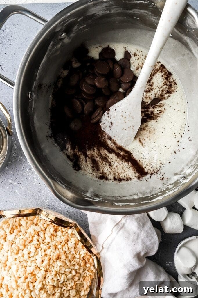 melting the chocolate