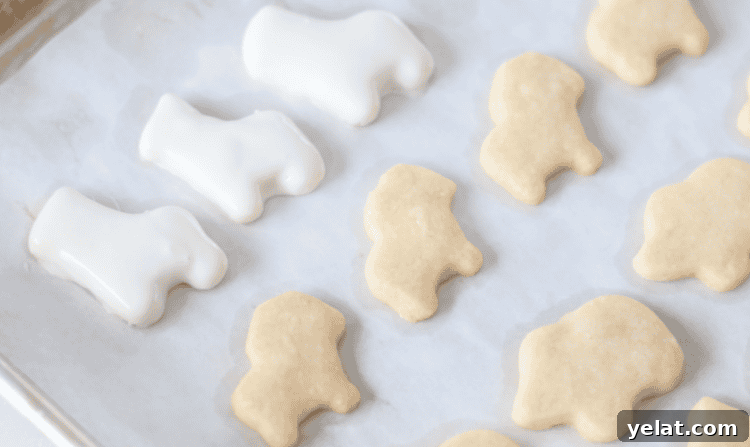 Homemade Circus Animal Cookies Recipe for Crunchy Iced Treats 14 circus animal cookie cutters on baking sheet