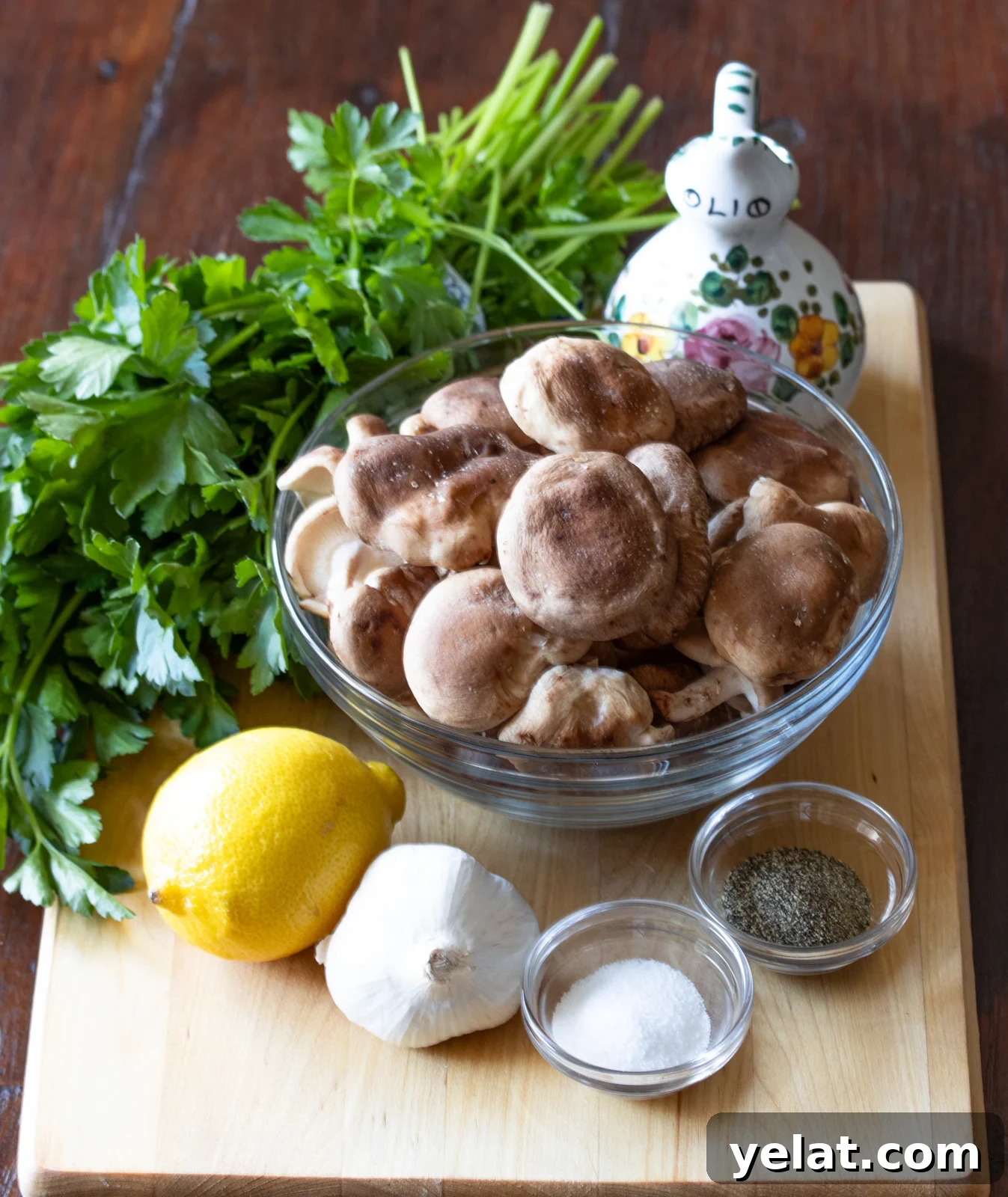 ingredients for garlic mushrooms