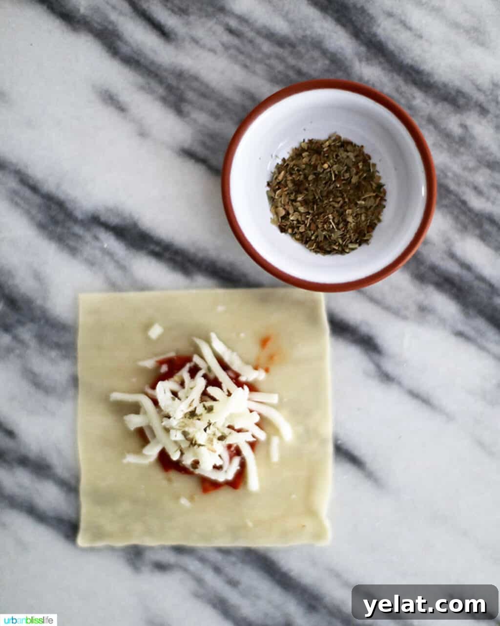 assembling air fryer pizza rolls