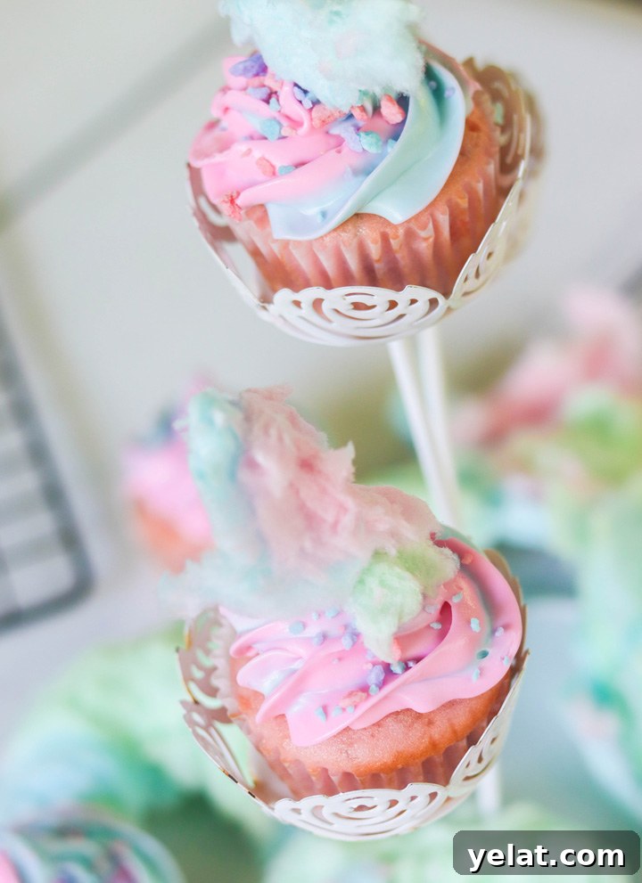 Whimsical Cotton Candy Cupcakes Recipe for Parties 3 Cotton Candy Cupcakes