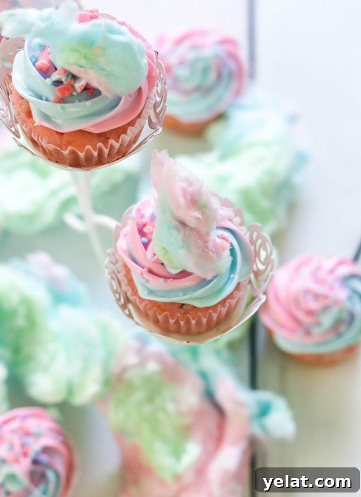 Whimsical Cotton Candy Cupcakes Recipe for Parties 4 Cotton Candy Cupcakes