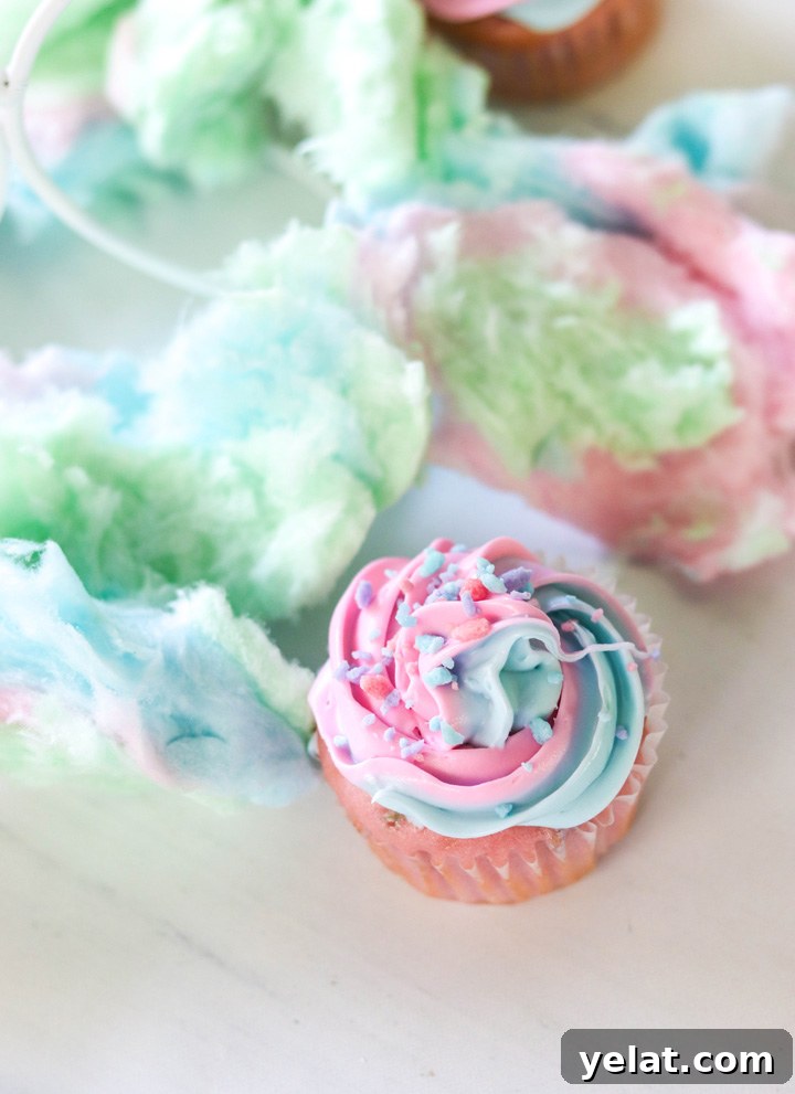 Whimsical Cotton Candy Cupcakes Recipe for Parties 5 Cotton Candy Cupcakes