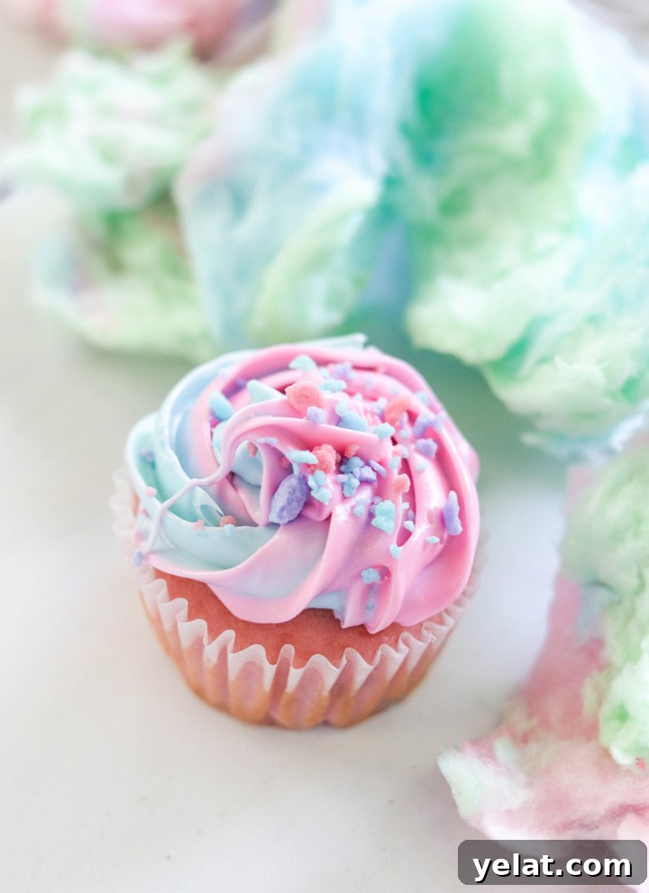 Whimsical Cotton Candy Cupcakes Recipe for Parties 8 Cotton Candy Cupcakes