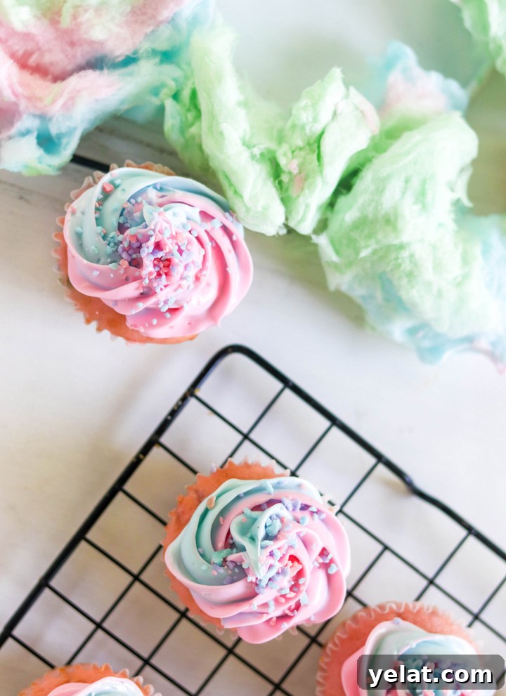 Whimsical Cotton Candy Cupcakes Recipe for Parties 9 Cotton Candy Cupcakes