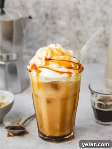 Iced latte caramel